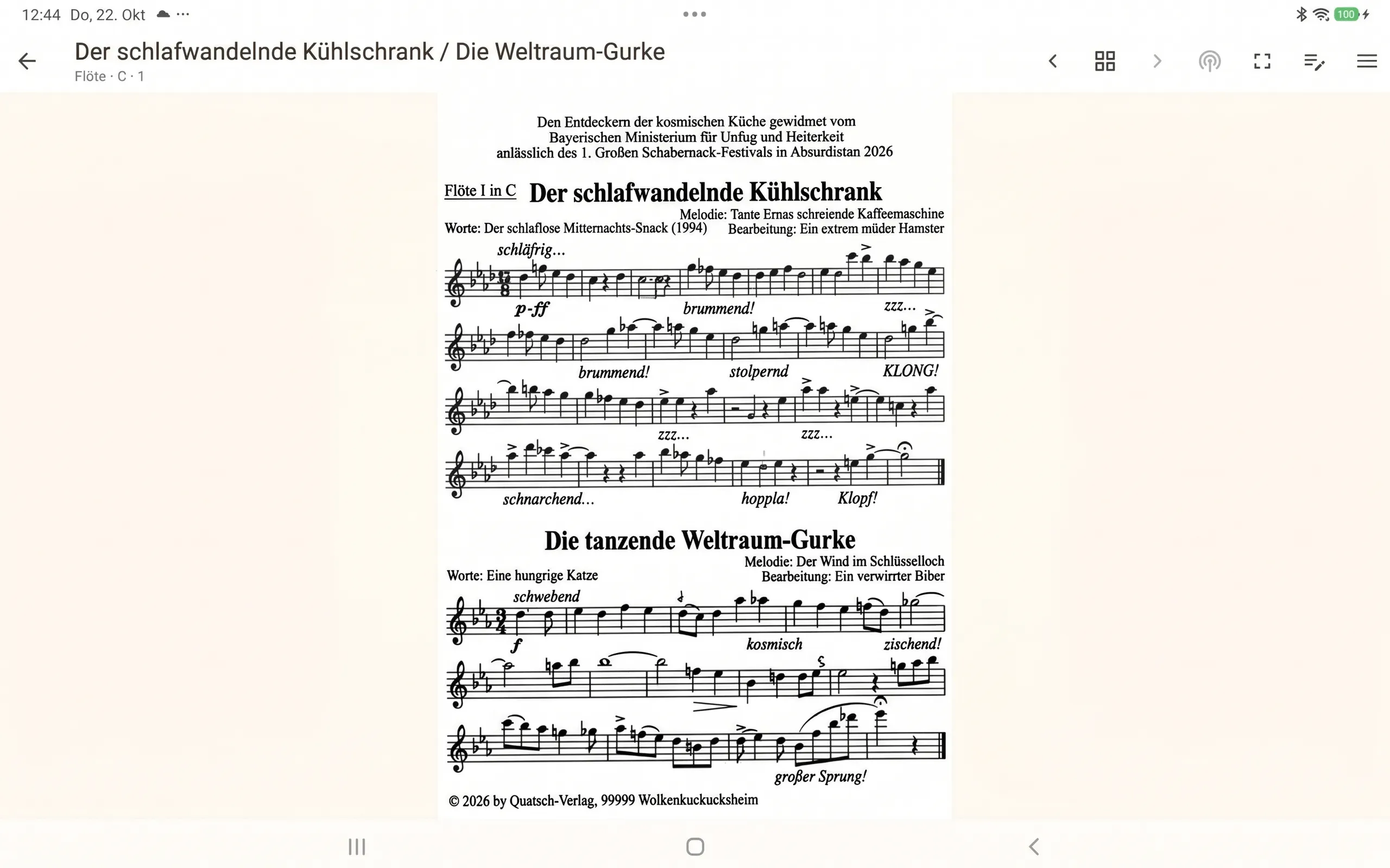 Vorschau des Marschpat Viewers auf dem Tablet